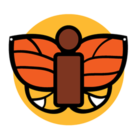 symbol with an "i" and butterfly