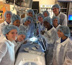 group of students in a surgery setting